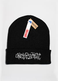 Linc Bizcuit Black Beanie White Graphic