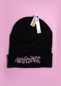 Linc Bizcuit Black Beanie Pink Graphic