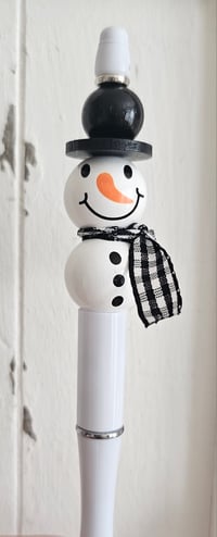 Image 1 of Snowman Beaded Pen 