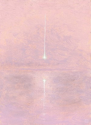 Image of (Green glow) I & II ~ A broken spectre from a bird’s view ~ Fireball meteor falling into the ocean