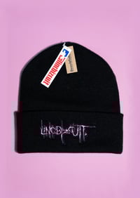 Linc Bizcuit Black Beanie with Pink Graphic