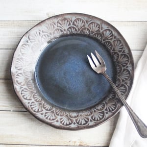 Image of Custom Order for Sid - 6 Rustic Modern Handmade Dessert Plates in Charcoal and Midnight Blue