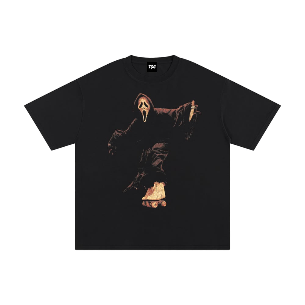 Image of Scream ( Ghostface on skates ) graphic tee