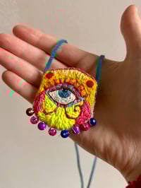 Image 1 of Mini Hand Embroidered Bead Amulet 