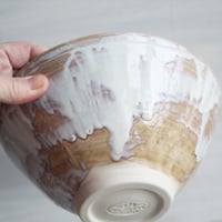 Image 6 of Custom Order for Kathleen, Set of Four Ceramic Nesting Bowls In Rustic White and Ocher Glaze