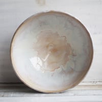 Image 6 of Custom Order for Kathleen, Rustic Serving Bowl with White and Ocher Dripping Glazes