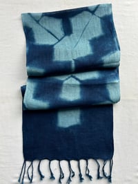 Image 2 of Sky Blue Chevron — Linen Scarf