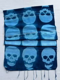 Image 2 of Peacock Blue Skull — Simple Stripe Scarf
