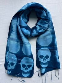 Image 1 of Peacock Blue Skull — Simple Stripe Scarf