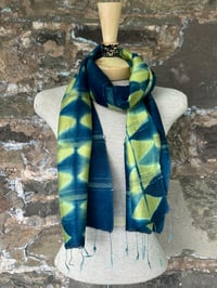 Image 3 of Chartreuse Side Diamonds — Simple Stripe Scarf