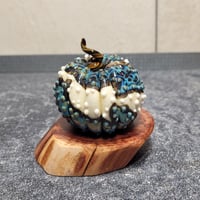 Image 1 of XL. Stormy Seas Pumpkin - Flamework glass sculpture