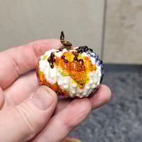 Image 7 of LG. Festive Cobweb Pumpkin - Flamework glass sculpture