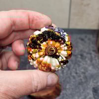 Image 9 of LG. Festive Cobweb Pumpkin - Flamework glass sculpture