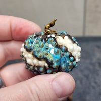 Image 3 of LG. Stormy Seaside Pumpkin - Flamework glass sculpture