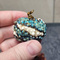 Image 4 of LG. Stormy Seaside Pumpkin - Flamework glass sculpture