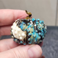 Image 7 of LG. Stormy Seaside Pumpkin - Flamework glass sculpture