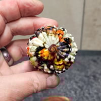 Image 6 of LG. Festive & Bold Cobweb Pumpkin - Flamework glass sculpture
