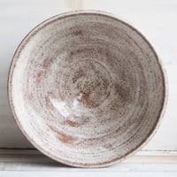 Image 7 of New Gorgeous Hand Carved Large Rustic Serving Bowl in Dripping White and Speckled Brown, Made in USA