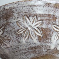 Image 10 of New Gorgeous Hand Carved Large Rustic Serving Bowl in Dripping White and Speckled Brown, Made in USA