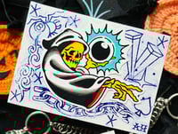 Image 1 of 5x7 wood board mystical reaper stencil art