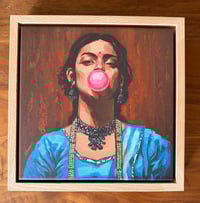 Image 1 of Desi Pop Framed Canvas Print  11.5" x 11.5" ( Wrapped canvas with wood frame)