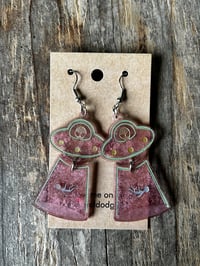 Image 1 of They Are Out There Pink with Green Piping