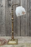 Antique Victorian Gas Table Lamp with a Period Oriental Lampshade Rewired