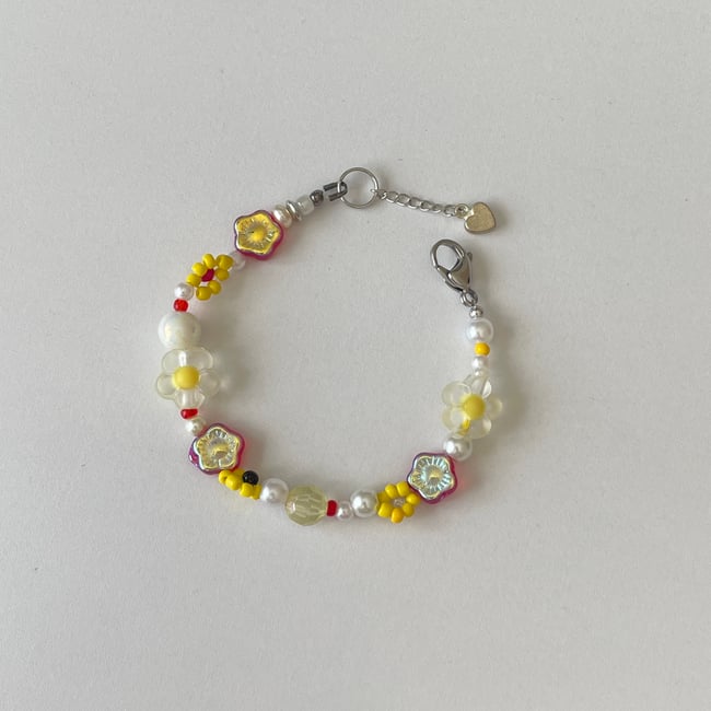red yellow flower field bracelet
