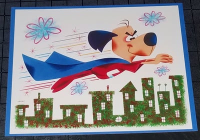Image of UNDERDOG FLYING 11x14 COLOR CARTOON PRINT