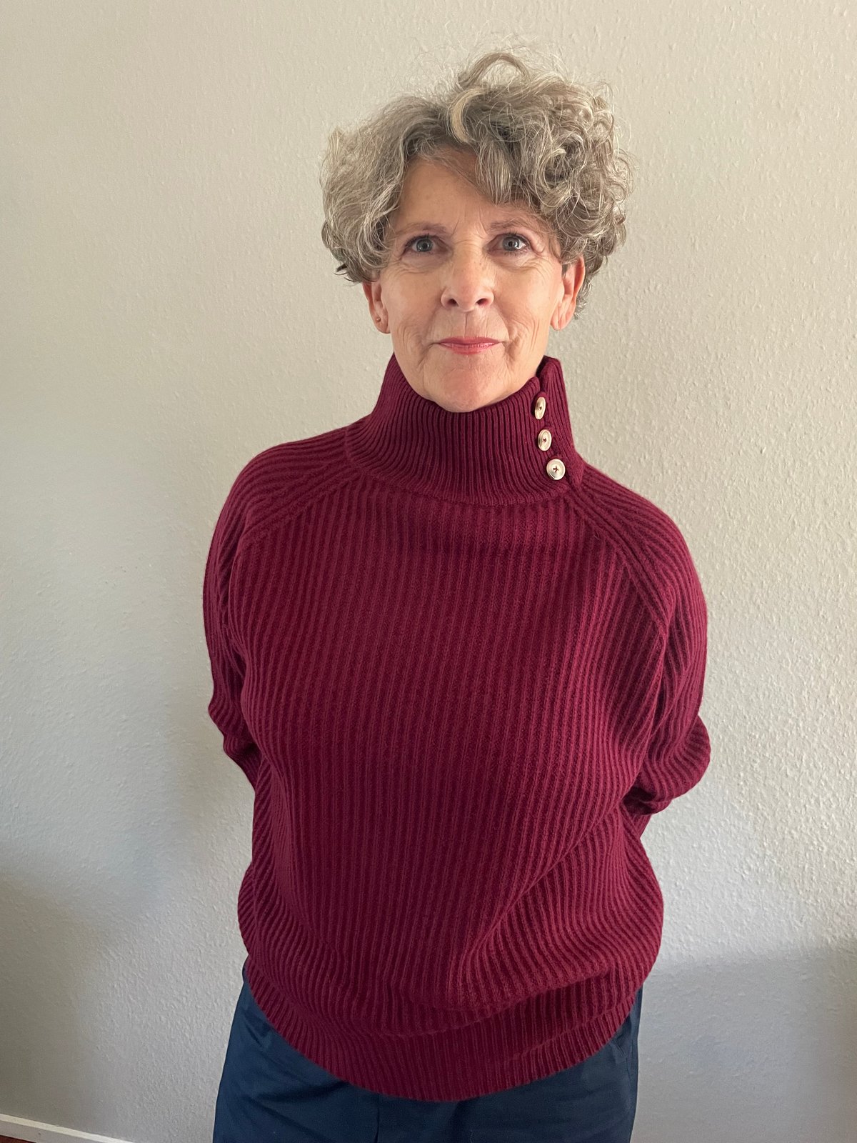 Image of Poloneck 100% Cashmere bordeaux