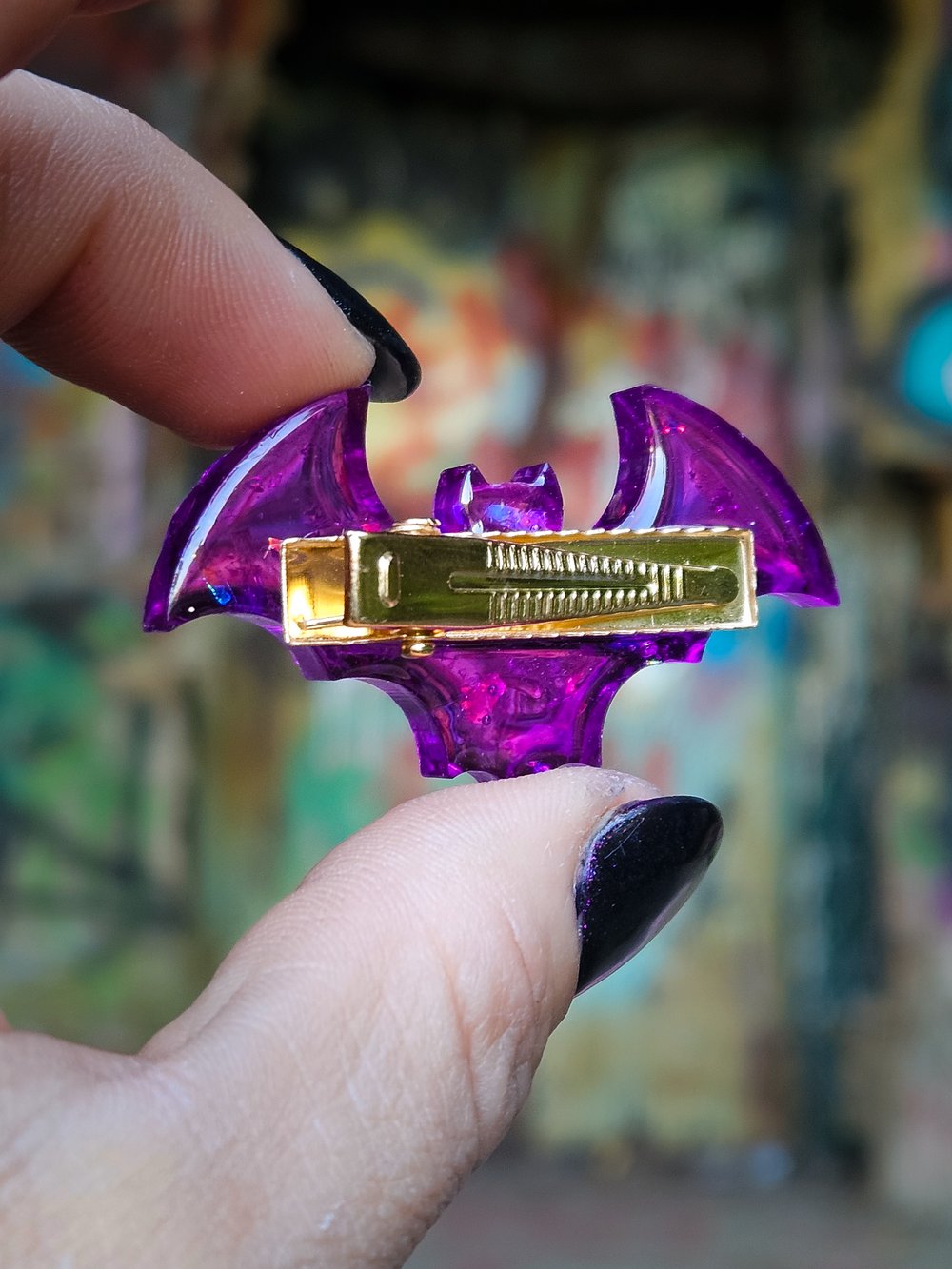 Image of Icy Purple Bat Barrette