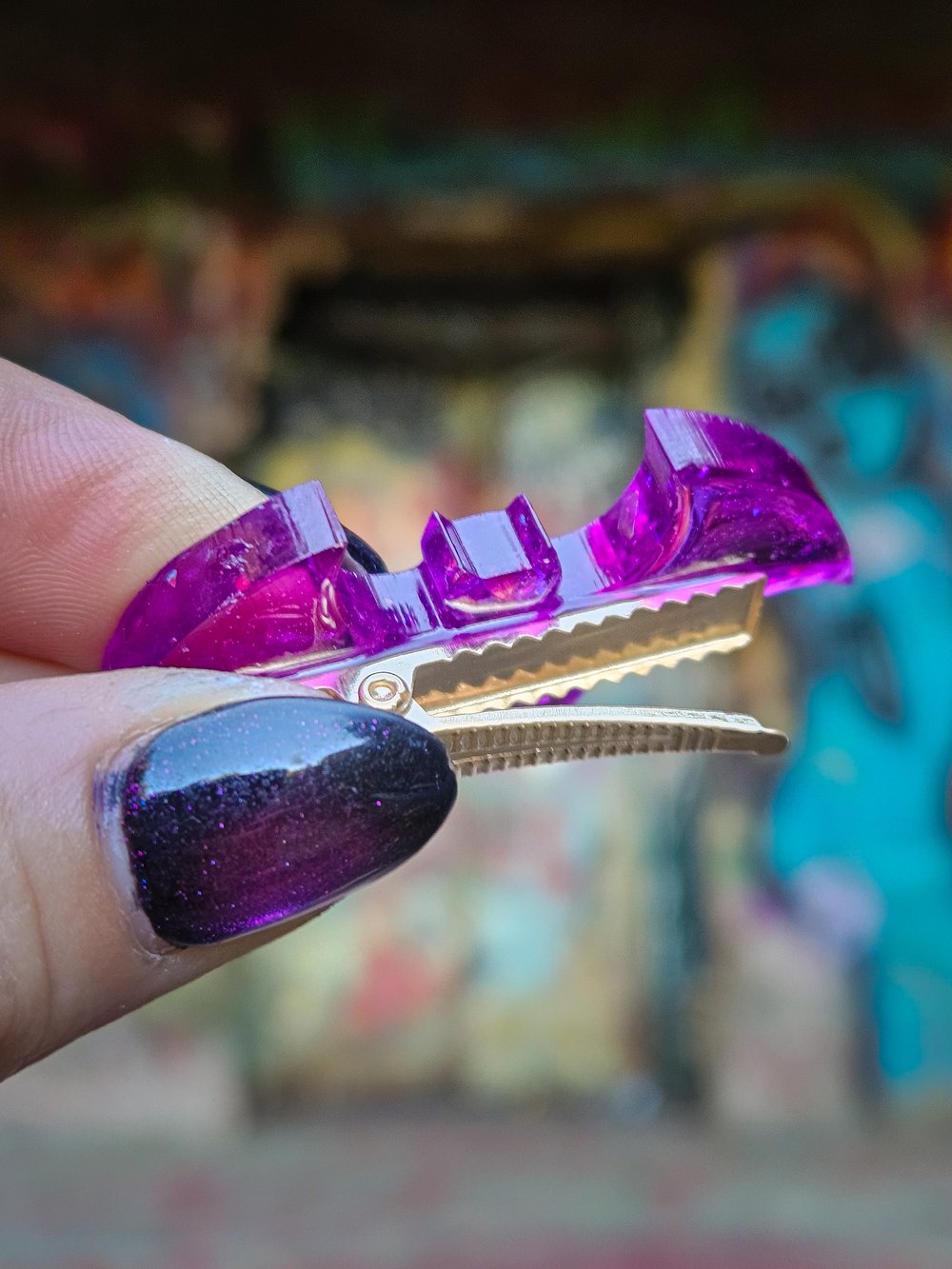 Image of Icy Purple Bat Barrette