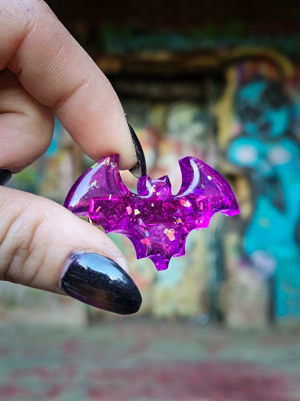 Image of Icy Purple Bat Barrette