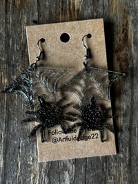 Image 1 of Spider half Web Black/Silver Sprkle