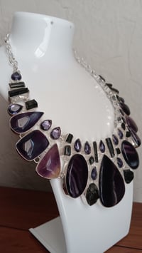 Image 4 of FLOURITE, AMETHYST & RAW KYANITE
