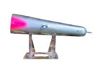 Image 3 of 60g Teal, Silver Belly,  Black Stipes Bubz Popper 