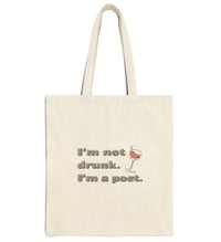 Image 1 of Drunk Poet Cotton Canvas Tote Bag