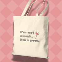 Image 3 of Drunk Poet Cotton Canvas Tote Bag