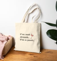 Image 2 of Drunk Poet Cotton Canvas Tote Bag