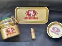 San Francisco 49ers Inspired Rolling Tray Set