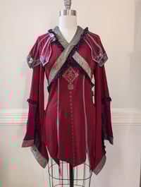 Image 1 of OZZON: Butterfly Autumn Garden Top (Dark Red)