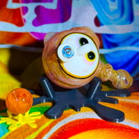 Image 2 of White/Gold Fume SpunBall Set (Struve Glass Designs Collab)