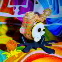 Image 5 of White/Gold Fume SpunBall Set (Struve Glass Designs Collab)