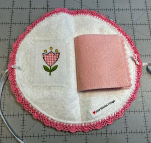 Image of Pink Floral Embroidered Needle Book I
