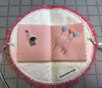 Image 3 of Pink Floral Embroidered Needle Book I