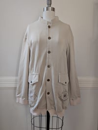 Image 1 of OZZON: Oversized Eye Embroidery Cardigan (Tan)