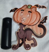 Image 2 of Pumpkin Kitty Sticker