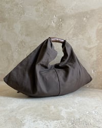 Image 3 of BROWN CANVAS & LEATHER BAG