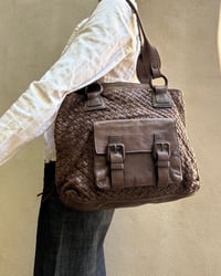 Image 2 of LEATHER WOVEN BUCKLE BAG