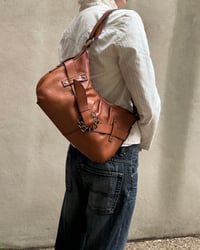 Image 1 of FLOWER BUCKLE LEATHER BAG